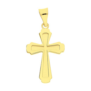 Krzyżyk złoty ze żłobionym środkiem OS 129-L004-CR próba 585