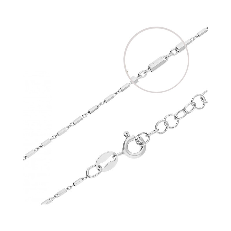 Łańcuszek srebrny fantazja i rolo z pałkami BC 1KF025TD8 ROD próba 925