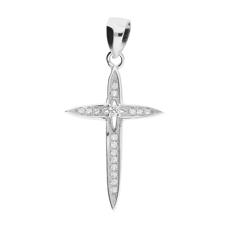 Krzyżyk srebrny z cyrkoniami  JA1102 próba 925