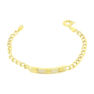 Bransoleta złota blaszka z cyrkoniami/pancer LP J25U25-HOB0116-Y-CZ próba 375