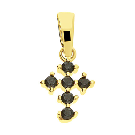 Krzyżyk złoty z czarnymi cyrkoniami LP 34U20-PRG456-1-Y próba 375