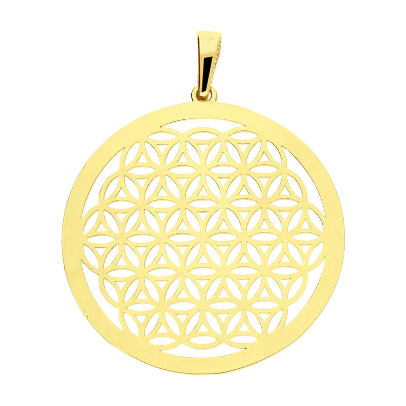 Zawieszka złota koło z ażurowymi kwiatkami LP 71U235-K1310 próba 375