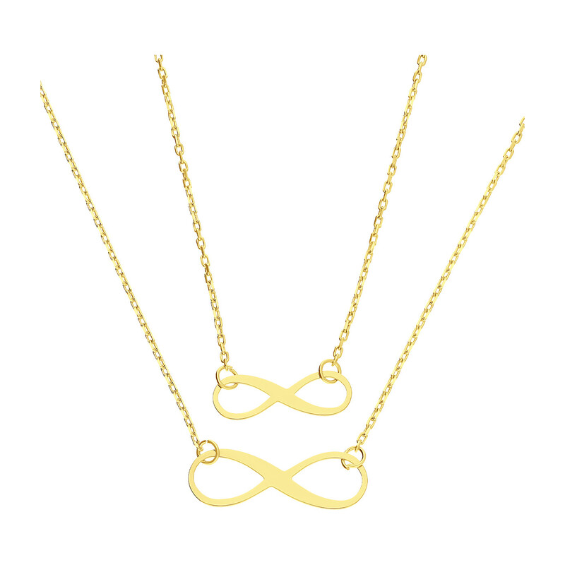 Naszyjnik złoty podwójny  infinity ramka /rolo x2 LP 74U26-SRZ331-Y próba 585