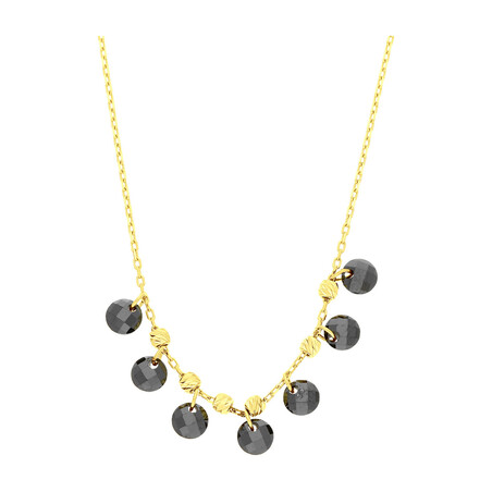 Naszyjnik złoty z czarnymi cyrkoniami/rolo LP 74U38-N0126-Y próba 585