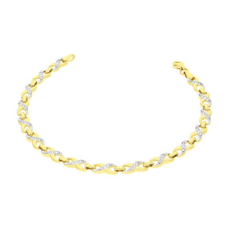 Bransoleta złota infinity z białymi cyrkoniami MZ T17-BX-1036-CZ próba 585