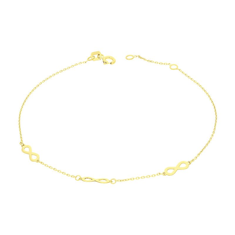 Bransoleta złota z trzema infinity/rolo  MZ T23-LZB-1 próba 585