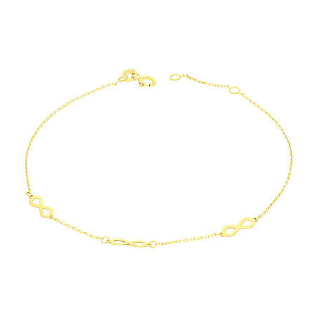 Bransoleta złota z trzema infinity/rolo  MZ T23-LZB-1 próba 585