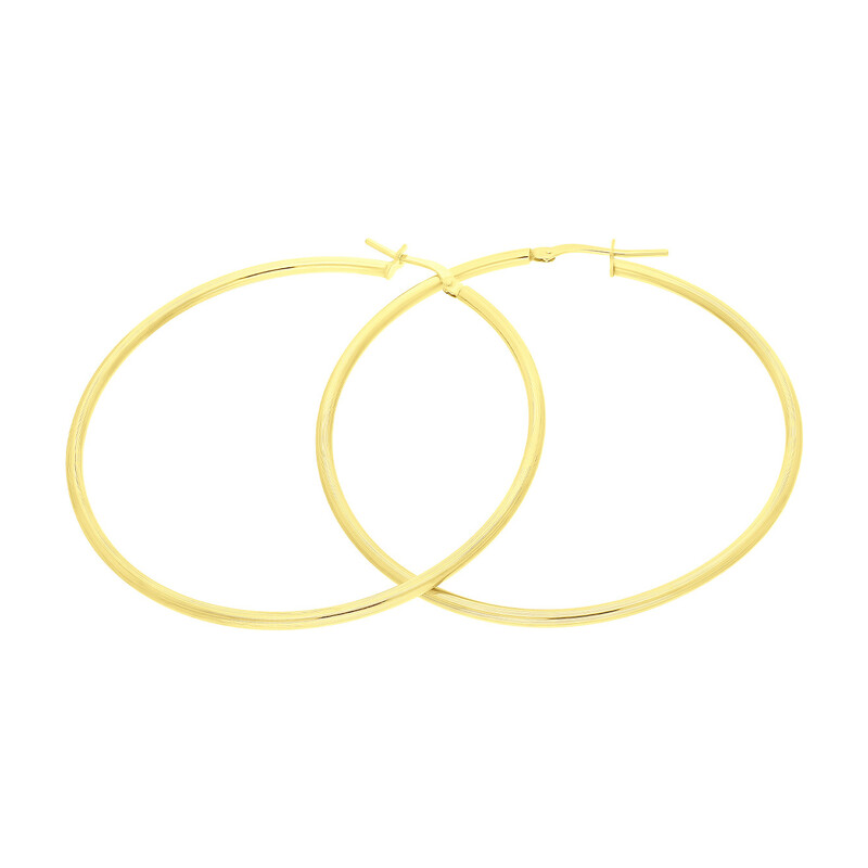 Kolczyki pozłacane kółka rurka 50mm/ang.zap NI KDM-50mm-2,00 ANG GOLD próba 925