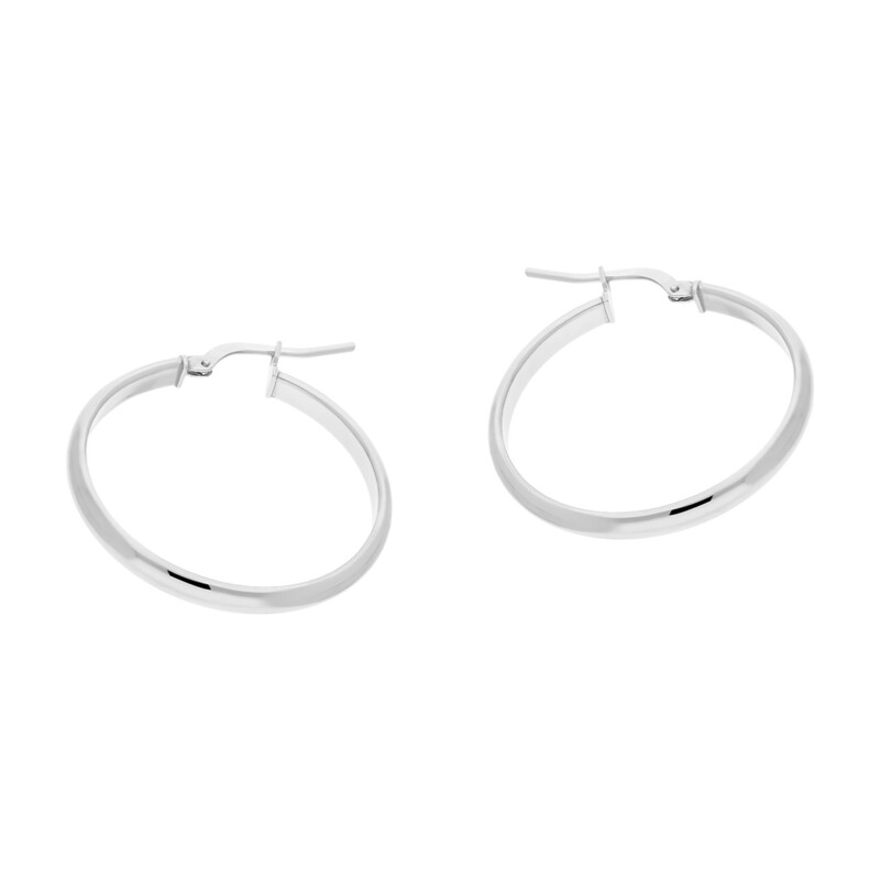 Kolczyki srebrne kółka rurka płaska 25mm/ang.zap NI KDM-PŁ-25mm-3,00 ANG ROD próba 925