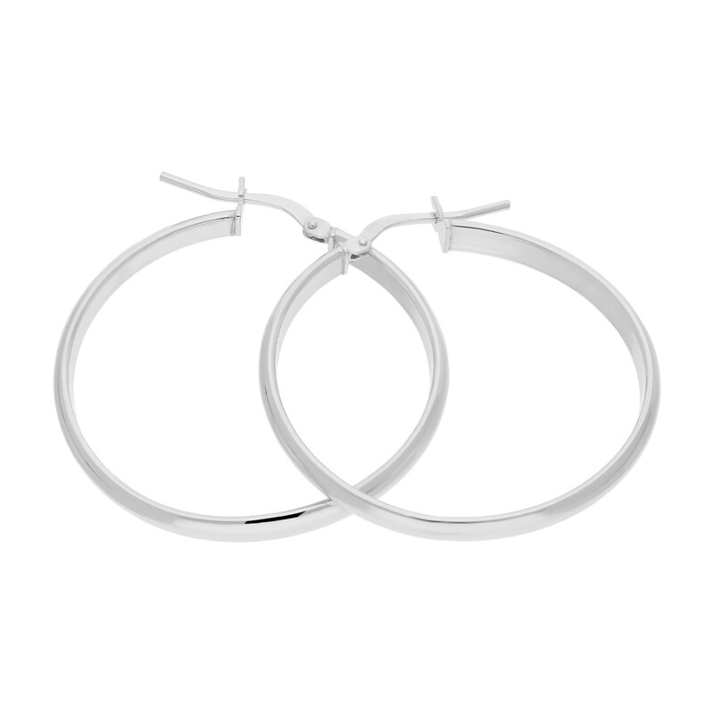 Kolczyki srebrne kółka rurka płaska 30mm/ang.zap NI KDM-PŁ-30mm-3,00 ANG ROD próba 925