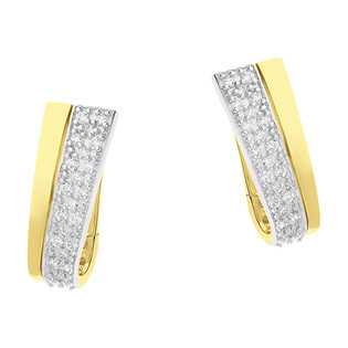 Kolczyki złote wachlarz z białymi cyrkoniami/ang.zap. OS 96-H048-PA próba 585