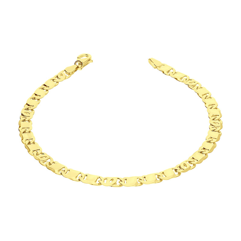 Bransoleta złota o splocie fantazja OS 278-M06 120 tiger+blaszka próba 585