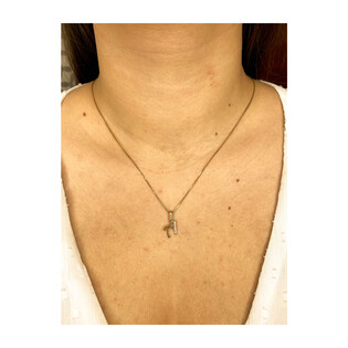 Literka złota A z cyrkoniami nr ZQ ZQA cyrkonie, próba 585