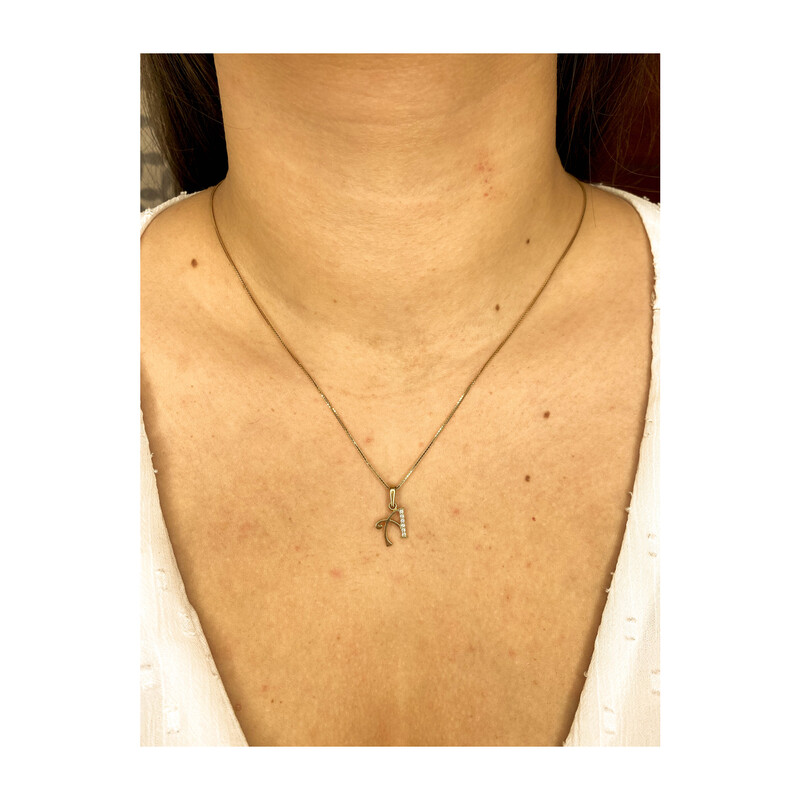 Literka złota A z cyrkoniami nr ZQ ZQA cyrkonie, próba 585 Sezam - 1