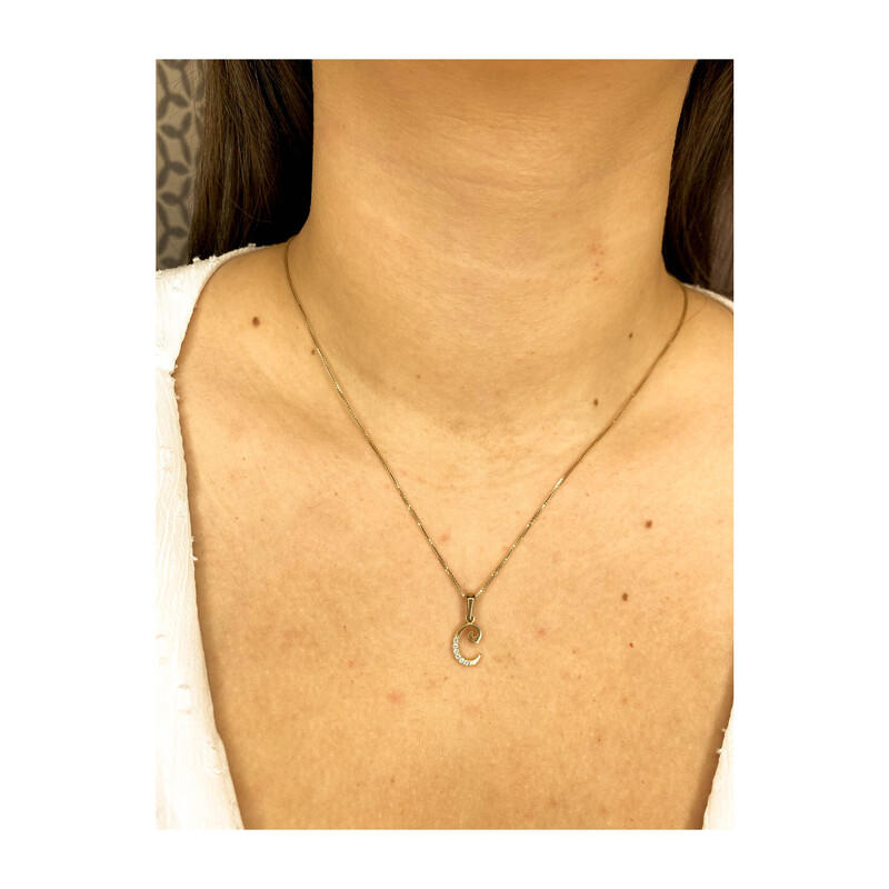 Literka złota C z cyrkoniami nr ZQ ZQC cyrkonie Sezam - 1