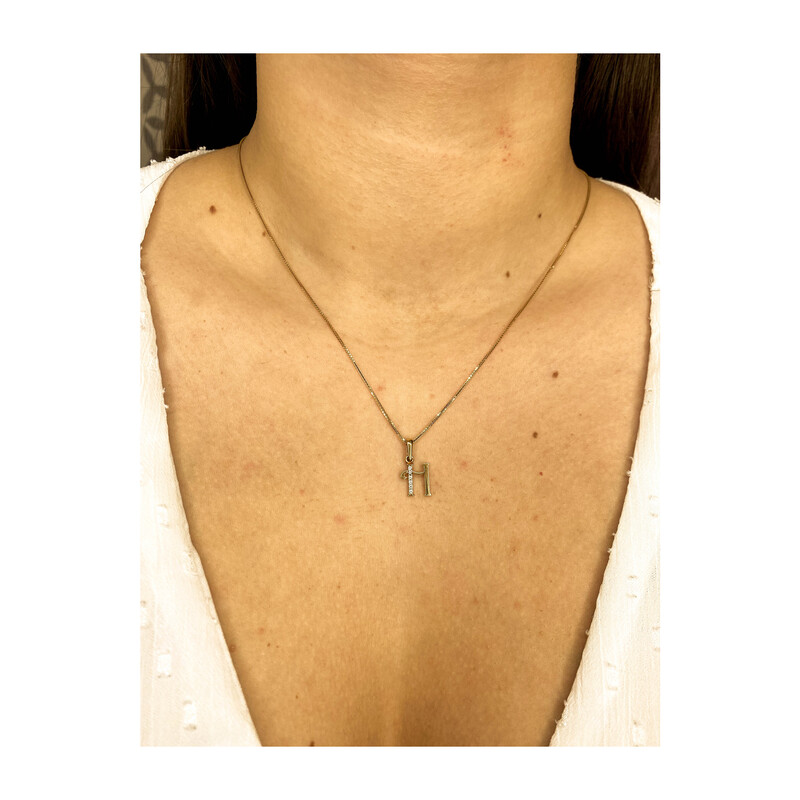 Literka złota H z cyrkoniami nr ZQ ZQH próba 585 Sezam - 1