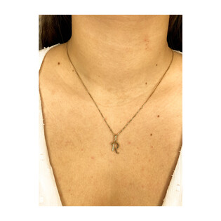 Literka złota R z cyrkoniami nr ZQ ZQR próba 585