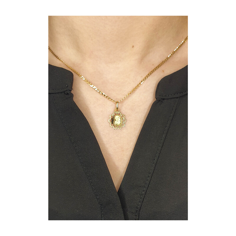 Medalik złoty Częstochowska w ażurowym kwiatku CB M-1255 próba 585