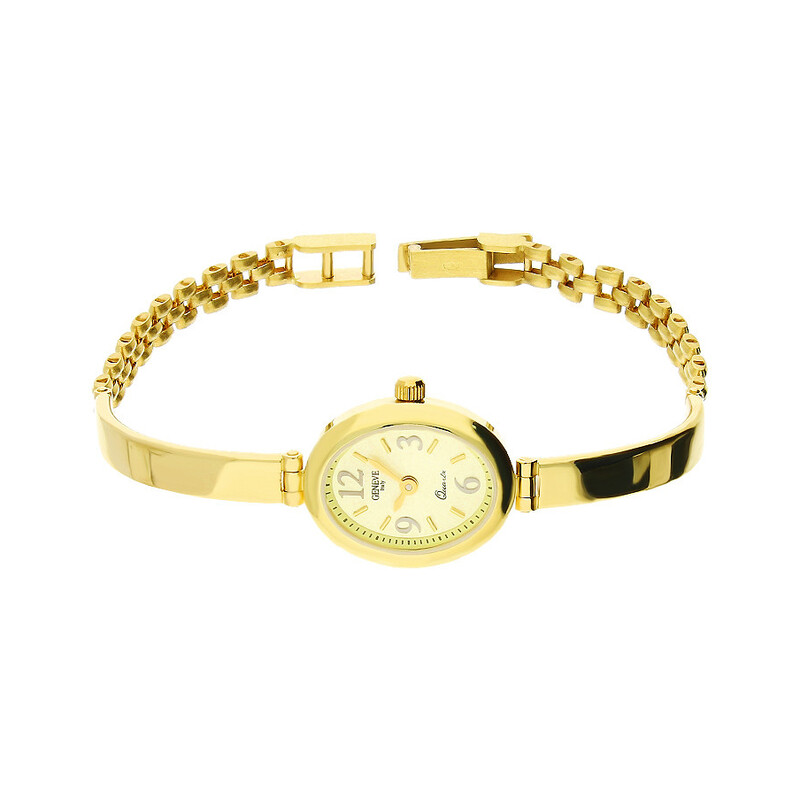 Zegarek złoty półsztywny z owalną tarczą MI GENEVE SM006-1 próba 585