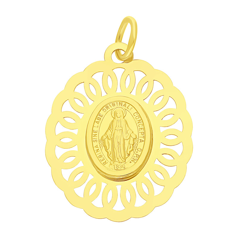 Medalik złoty Niepokalana w ażurowym owalu LP 74U30-SRKU34-Y próba 375