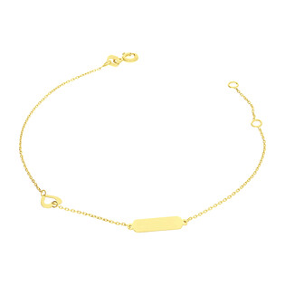 Bransoleta złota z prostokątną blaszką i sercem/rolo MZ T5-B-HYL-431Y próba 375