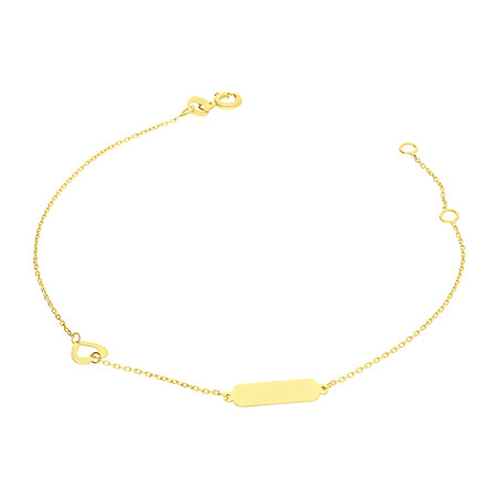 Bransoleta złota z prostokątną blaszką i sercem/rolo MZ T5-B-HYL-431Y próba 375