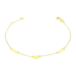 Bransoleta złota infinity i serce/rolo MZ T23-B-24-LZ-(8mm*6mm) próba 585