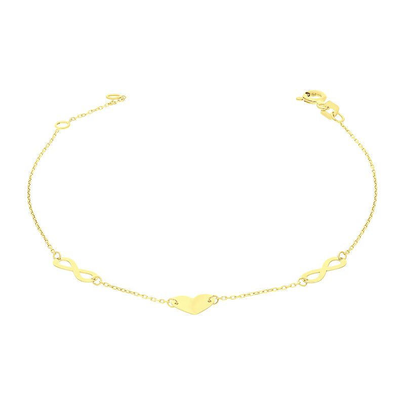 Bransoleta złota infinity i serce/rolo MZ T23-B-24-LZ-(8mm*6mm) próba 585