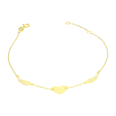 Bransoleta złota serce blask i ażurowe skrzydła/rolo MZ T23-B-26-LZ-10mm próba 375