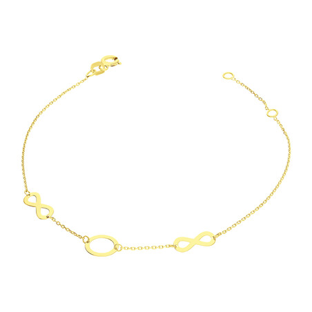 Bransoleta złota kółko ramka i infinity/rolo MZ T23-B-28-LZ-10mm próba 375