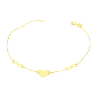 Bransoleta złota serce i infinity/anker  MZ T23-B-29-LZ-10MM próba 375