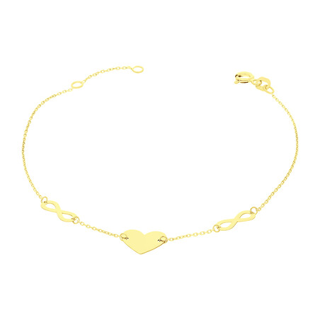 Bransoleta złota serce i infinity/anker  MZ T23-B-29-LZ-10mm próba 375