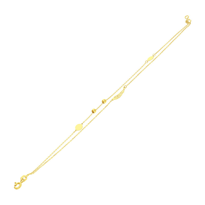 Bransoleta złota ażurowe skrzydło, kulki i kółka/rolo MZ T23-B-PAN-35 próba 375