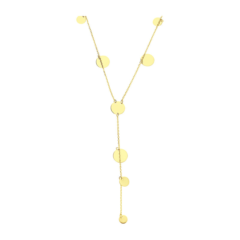 Naszyjnik złoty krawatówka z wiszącymi kółkami/rolo MZ T23-N-VL-13-LZ próba 375