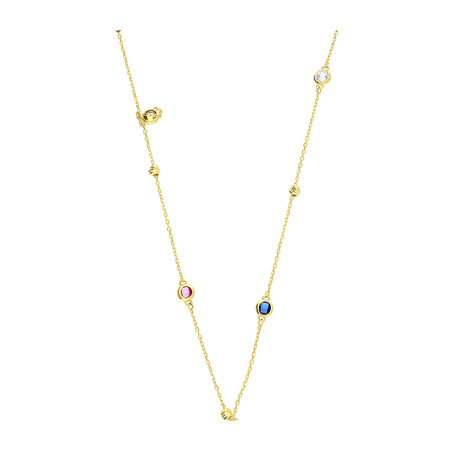 Naszyjnik złoty z cyrkoniami i kulkami/anker MZ T23-N-MCZ-4-2,50mm-DC-CZ próba 585