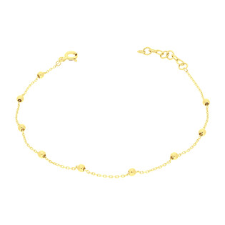 Bransoletka złota z gładkimi kulkami na ankerze