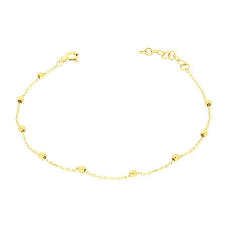Bransoletka złota z gładkimi kulkami na ankerze