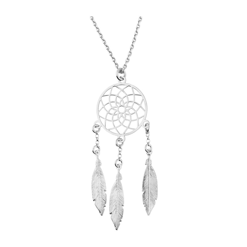 Naszyjnik srebrny łapacz snów ażur/rolo NI GIA11068 ROD próba 925