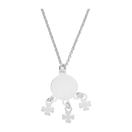 Naszyjnik srebrny wiszące koniczynki na kółku/rolo NI GIA11146 ROD próba 925