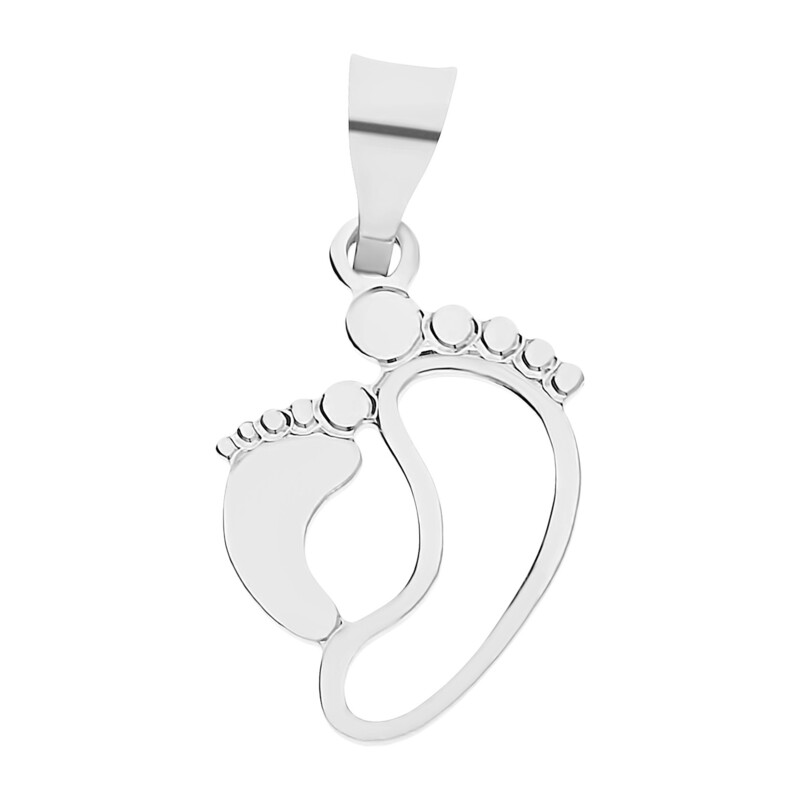 Zawieszka z białego złota stópki  OS 129-L157 białe złoto próba 585