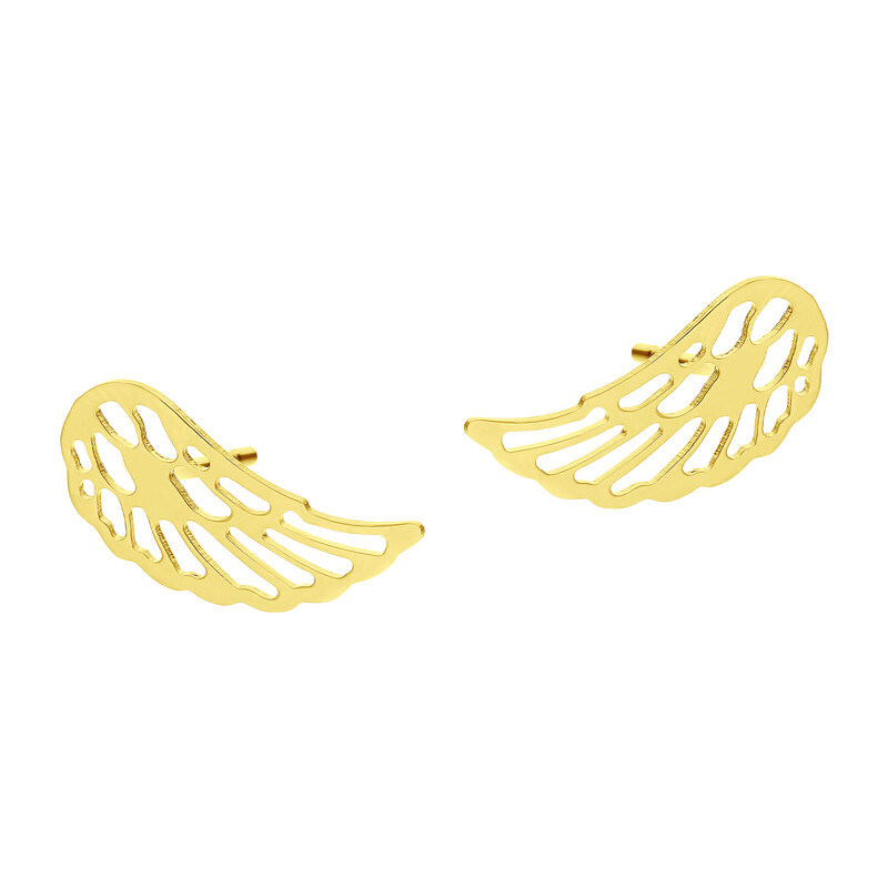 Kolczyki złote ażurowe skrzydło/sztyft OS 129-L604-FR próba 585