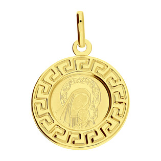 Medalik złoty Matka Boska z Dzieciątkiem w kółku OS 204-IP40-18 laser próba 585