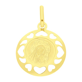 Medalik złoty z Matką Boską z Dzieciątkiem w ażurowym kole OS 204-IP80-39 laser próba 585