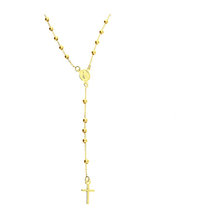 Naszyjnik złoty typu różaniec z paciorkami OS 249-RO230-SL-CL próba 585
