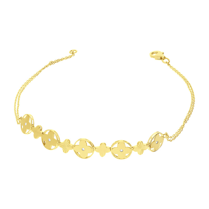 Bransoleta złota koniczyna w kółku PY P02D0038 próba 375