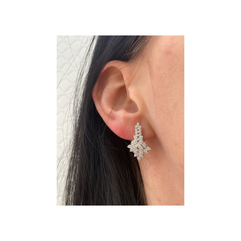 Kolczyki srebrne deltoid łezki z cyrkoniami/sztyft A0717 próba 925