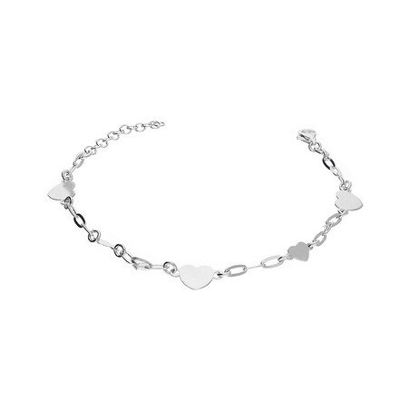 Bransoleta srebrna serca blask x5/anker long  NI XGI06706 ROD próba 925