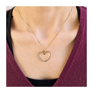 Serduszko złote z cyrkoniami po jednej stronie OS 96-H006PE próba 585