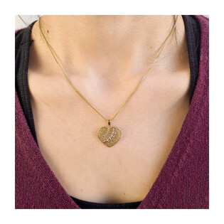 Serduszko złote ażurowe w dwóch kolorach  AR XXKP210103-YW-DC próba 333