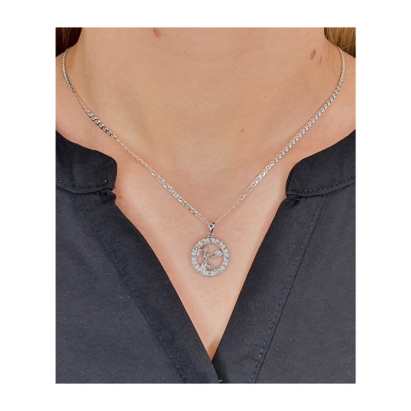 Zodiak srebrny panna w kółku AT370 panna próba 925